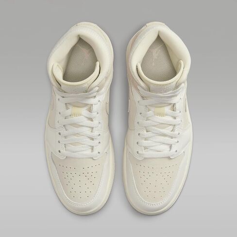 حذاء Air Jordan 1 Mid SE للسيدات (FQ1926-161، حليب جوز الهند/شراع/وردي ليجيند) مقاس 10.5 in Saudi Arabia