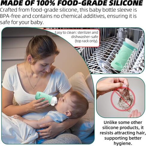 (3-Pack, 8 oz) Silicone Baby Bottle Sleeves Compatible with Avent Natural Glass Baby Bottles Anti-Colic Baby Bottle Cover for Philips Avent Glass Natural Baby Bottle 4 oz in Saudi Arabia