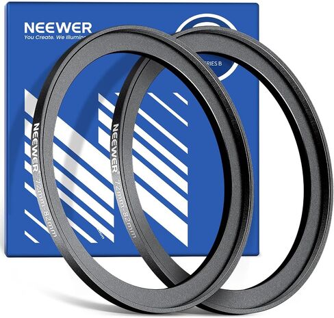 NEEWER 72-82mm Step Up Ring Adapter (2 Pack) with Cleaning Cloth, Ultra Slim Aluminum Alloy Lens Filter Adapter Ring for 72mm Camera Lens to Use 82mm Filter in Kuwait
