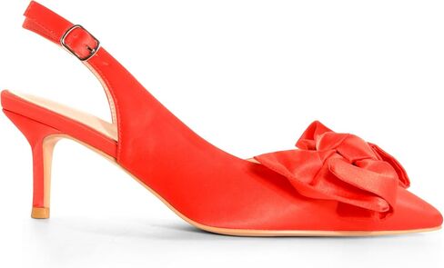 Kitten Heels for Women Closed Toe Bow Heels Shoes Pointed Toe Sling back Bow Heels in Kuwait