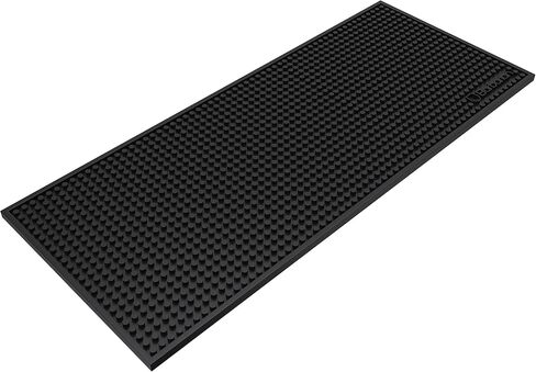 Barbarian Extra Large Bar Mat Drinks Runner Non-Slip Rubber Backing 600mm x 250mm Black Heat-Resistant Highly Durable Dishwasher Safe Flexible Heavy Duty Gripped (Bold) in Saudi Arabia