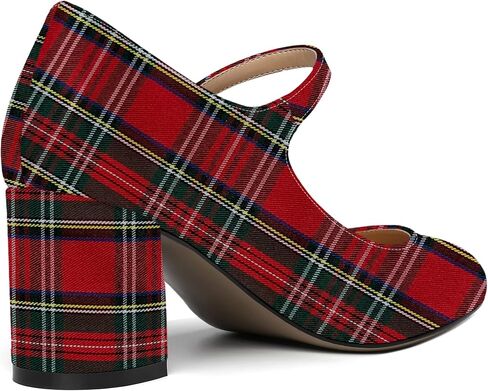 ROSERWISH Womens Wedding Round Toe Ankle Strap Patent Fashion Block Mid Heel Pumps Shoes 2.5 Inch in Kuwait