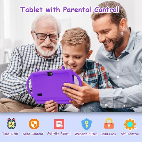 Kids Tablet, 7 inch Tablet for Kids, 6GB RAM 32GB ROM Android 13 Toddler Tablet with GMS, WiFi, Bluetooth, Parental Control, Dual Camera, Shockproof Case, Kids App Pre-Installed (Pink) in Saudi Arabia