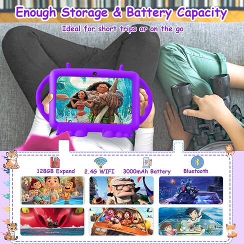 Kids Tablet, 7 inch Tablet for Kids, 6GB RAM 32GB ROM Android 13 Toddler Tablet with GMS, WiFi, Bluetooth, Parental Control, Dual Camera, Shockproof Case, Kids App Pre-Installed (Pink) in Saudi Arabia