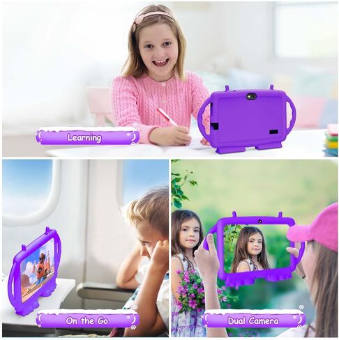 Kids Tablet, 7 inch Tablet for Kids, 6GB RAM 32GB ROM Android 13 Toddler Tablet with GMS, WiFi, Bluetooth, Parental Control, Dual Camera, Shockproof Case, Kids App Pre-Installed (Pink) in Saudi Arabia
