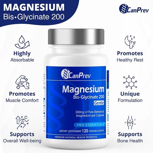 CanPrev Magnesium Bis-Glycinate 200, Veggie Capsules (240 Count (Pack of 1)) in Saudi Arabia