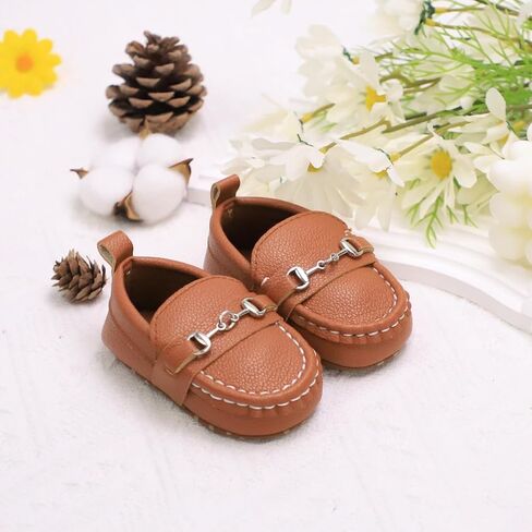 First Walking Shoes for Baby Boys Delightful Solid Color Slip-On Loafers, Lightweight, Non-Slip Flat in Saudi Arabia