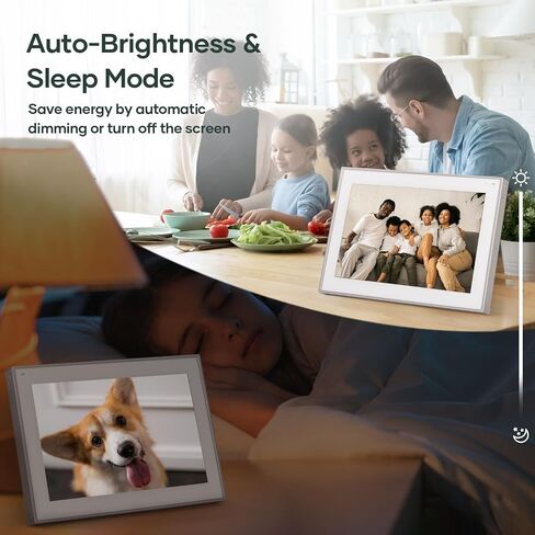 Cozyla Digital Picture Frame Multi Platform to Send Photos and Videos via Email Google Photos Instagram Phone App Free Unlimited Storage Built-in Alexa Photo Frame Electronic WiFi 10.1 Inch White in Saudi Arabia