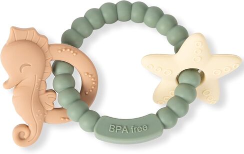 Silicone Teethers for Babies 0-6 6-12 Months Baby Teething Toys Teething Ring for Infant Boys Girls in Saudi Arabia
