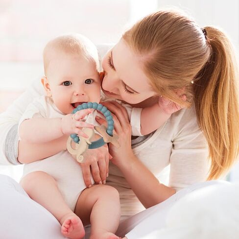 Silicone Teethers for Babies 0-6 6-12 Months Baby Teething Toys Teething Ring for Infant Boys Girls in Saudi Arabia