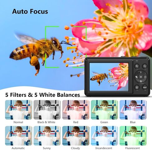 كاميرا رقمية 4K للتصوير الفوتوغرافي - كاميرا صغيرة الحجم ذات تركيز تلقائي مع تكبير 16X - كاميرات رقمية بدقة 44 ميجابكسل UHD للتصوير والتقاط الصور للأطفال وكاميرات تسجيل فيديو محمولة مع بطاقة 32 جيجابايت للمراهقين والبنات والأولاد in Saudi Arabia