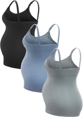 MakeMeChic Women's Maternity 3 Pack Nursing Bra Lace Trim Adjustable Strap Full Bust Pregnancy Bralette in Saudi Arabia