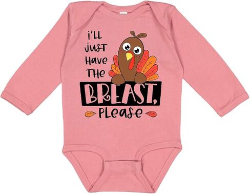 inktastic I'll Just Have the Breast, Please Cute Turkey Long Sleeve Creeper in Kuwait