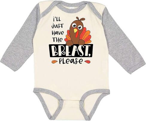 inktastic I'll Just Have the Breast, Please Cute Turkey Long Sleeve Creeper in Kuwait