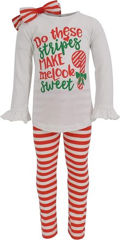 Unique Baby Girls Toddlers Kids Clothes 2pc Long Sleeve Graphic Shirt with Leggings Set in Kuwait