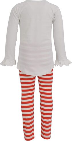 Unique Baby Girls Toddlers Kids Clothes 2pc Long Sleeve Graphic Shirt with Leggings Set in Kuwait