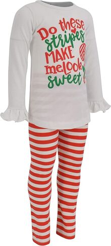 Unique Baby Girls Toddlers Kids Clothes 2pc Long Sleeve Graphic Shirt with Leggings Set in Kuwait