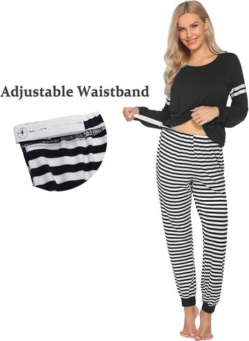 Ekouaer Maternity & Nursing Pajamas Sets Long Sleeve Breastfeeding Top & Bottom Pregnant with Pants for Hospital in Saudi Arabia
