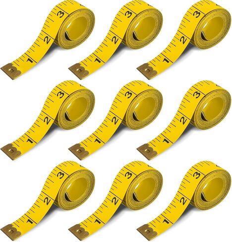 Tape Measure Fabric Measuring Tape Soft Cloth Tape Measure Body Sewing Measuring Tape Double Scale Seamstress Tape Measurement for Sewing Cloth 60 inch, 9 PCS Craft Vinyl Tailor Ruler for Weight Loss in Saudi Arabia