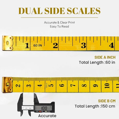 Tape Measure Fabric Measuring Tape Soft Cloth Tape Measure Body Sewing Measuring Tape Double Scale Seamstress Tape Measurement for Sewing Cloth 60 inch, 9 PCS Craft Vinyl Tailor Ruler for Weight Loss in Saudi Arabia
