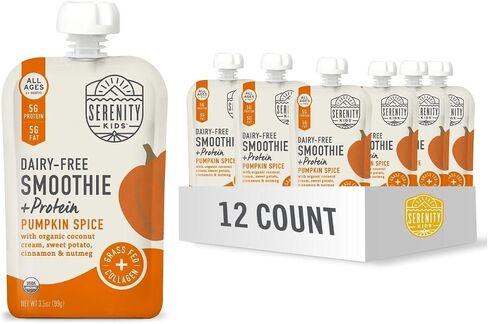 Serenity Kids Berry Butternut Baby Food Pouch, 5g Protein, 3.5 Oz, 6 Pack | No Added Sugar, USDA Organic, Dairy Free Baby Snacks, Toddler Snacks, Toddler Pouches, Baby Food Pouches in Saudi Arabia