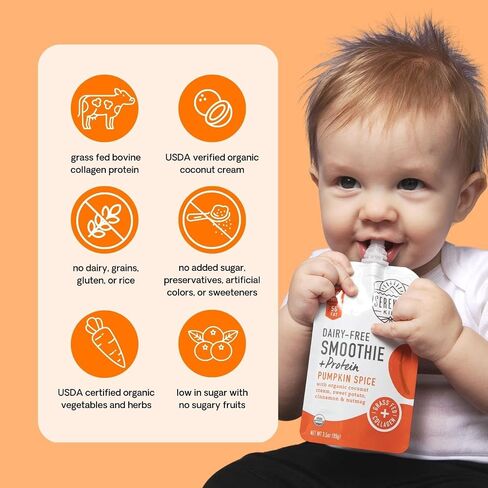 Serenity Kids Berry Butternut Baby Food Pouch, 5g Protein, 3.5 Oz, 6 Pack | No Added Sugar, USDA Organic, Dairy Free Baby Snacks, Toddler Snacks, Toddler Pouches, Baby Food Pouches in Saudi Arabia