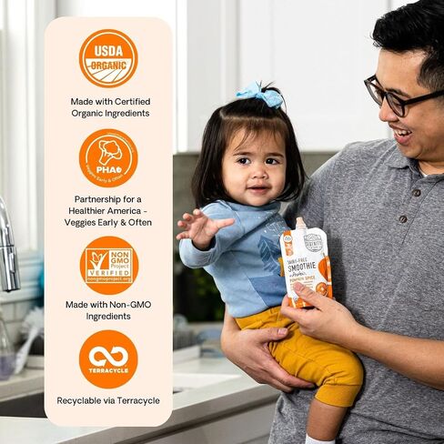 Serenity Kids Berry Butternut Baby Food Pouch, 5g Protein, 3.5 Oz, 6 Pack | No Added Sugar, USDA Organic, Dairy Free Baby Snacks, Toddler Snacks, Toddler Pouches, Baby Food Pouches in Saudi Arabia