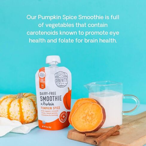 Serenity Kids Berry Butternut Baby Food Pouch, 5g Protein, 3.5 Oz, 6 Pack | No Added Sugar, USDA Organic, Dairy Free Baby Snacks, Toddler Snacks, Toddler Pouches, Baby Food Pouches in Saudi Arabia