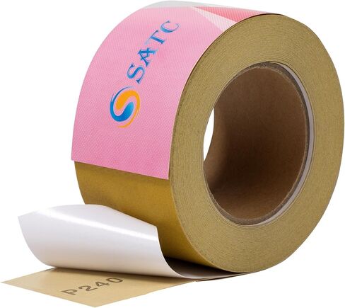 S SATC 40 حبيبة وردية PSA Longboard ورق صنفرة بطول 20 ياردة، لفة متواصلة بطول 2-3/4 بوصة، أوراق صنفرة ذاتية اللصق بعرض 2-3/4 بوصة للسيارات وكتل الصنفرة اليدوية وأعمال النجارة in Kuwait
