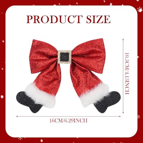 Christmas Hair Bow Clip Xmas Socks Hair Clips for Girls, Green Glitter Hair Bows Hairpins Winter Xmas New Year Holiday Alligator Hair Barrette for Costume Outfits Party Favors Gifts in Kuwait