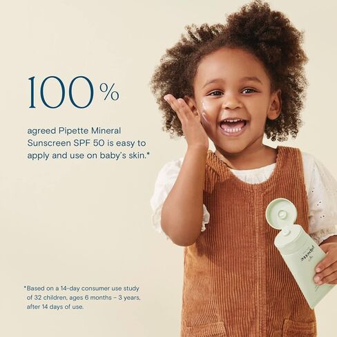 Pipette Mineral Sunscreen - SPF 50 Broad Spectrum Baby Sunblock with Non-Nano Zinc, UVB/UVA Non-Toxic Sun Protection for Kids & Sensitive Skin, 4 fl oz in Saudi Arabia