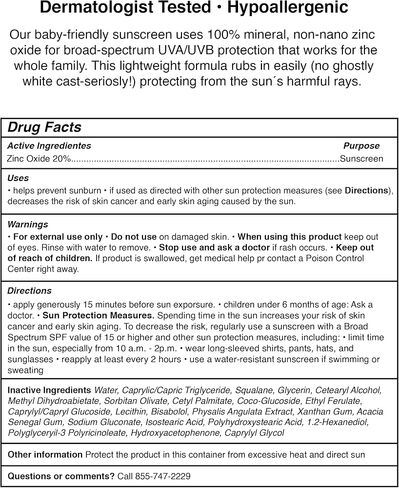 Pipette Mineral Sunscreen - SPF 50 Broad Spectrum Baby Sunblock with Non-Nano Zinc, UVB/UVA Non-Toxic Sun Protection for Kids & Sensitive Skin, 4 fl oz in Saudi Arabia