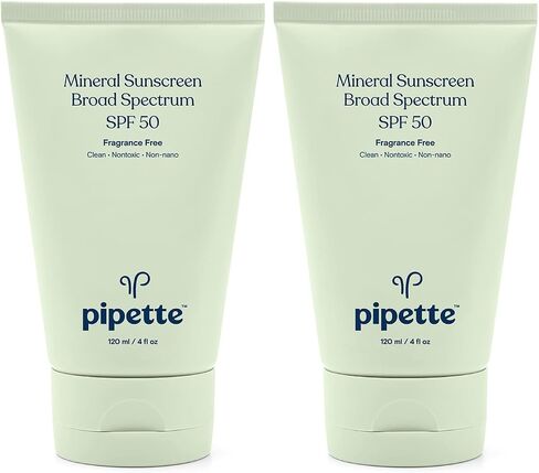 Pipette Mineral Sunscreen - SPF 50 Broad Spectrum Baby Sunblock with Non-Nano Zinc, UVB/UVA Non-Toxic Sun Protection for Kids & Sensitive Skin, 4 fl oz in Saudi Arabia