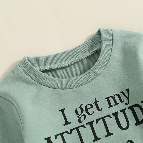 SAYOO Baby Girl Fall Outfit I Get My Attitude From All Women Funny Letter Sweatshirt Pullover +Sweatpants Toddler Clothes in Kuwait