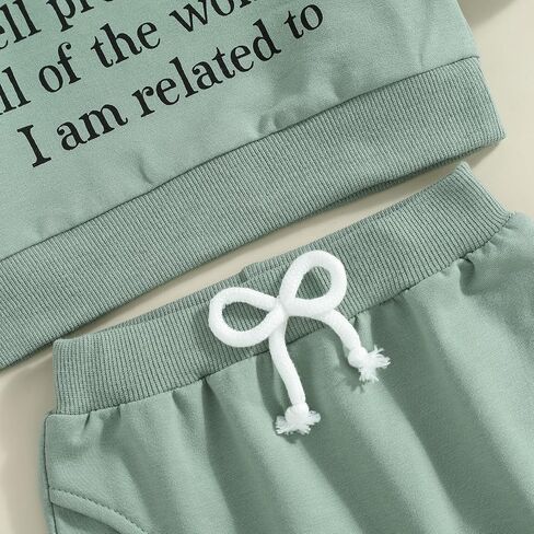 SAYOO Baby Girl Fall Outfit I Get My Attitude From All Women Funny Letter Sweatshirt Pullover +Sweatpants Toddler Clothes in Kuwait