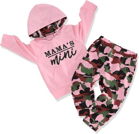 oklady Baby Girl Clothes Litter Print Hoodie Tops Patchwork Design Pants Baby Girl Fall Winter Outfits in Saudi Arabia