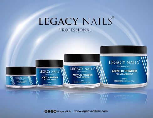 Legacy Nails Professional Crystal Clear Acrylic Powder, Net Wt. 1 lbs. / 16oz. - Mix With Glitter, Pigment and Create Custom Acrylic Nail Extension Colors in Kuwait