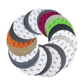 POLIWELL 6 Inch (150mm) 100 Pack Assorted Grit (320-10000), High Performance Waterproof Hook & Loop Sanding Discs, Heavy Duty Silicon Carbide Sandpaper for Wet/Dry Sanding Grinder Polishing