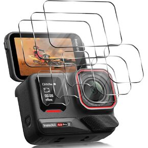 Orzero (3 Sets 9 Packs) Compatible for Insta360 Ace Pro 2, Tempered Glass 3Pcs Touch Screen Protectors+3Pcs Lens Protectors+3 Front Screen PET Soft Protectors Bubble-Free High Definition