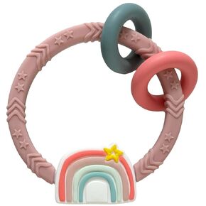 Busy Baby - Teething Toys Made of 100% Food Grade Silicone, Fun Animal Shapes for Teething Relief, Use Alone or Easily Attach Your Baby Teether to Busy Baby Mats (Sloth)