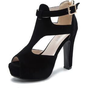 Women's Platform Chunky Block High Heel Peep-Toe Dress Sandals
