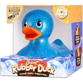Giant Rubber Duck - 10.5" Inches - Our Large Rubber Duck Provides Big Rubber Ducky Fun in a Cute Custom Giftable Box - Traditional Yellow Rubber Duck and Glitters Rubber Ducks Available - Pink