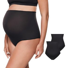 INLYRIC Women's Inbarely Soft Maternity Underwear - Over Bump High Waist Briefs Soft Full Coverage Pregnancy Panties Pack