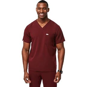 FIGS Leon Three-Pocket Scrub Top for Men - Navy Blue, M