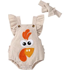 عيد الشكر طفلة الزي المطرزة تركيا رومبير بذلة الرضع ملابس عيد الشكر الأول in Kuwait