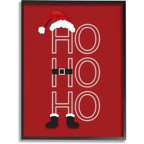 Stupell Industries Ho-Ho-Ho Clever Red Santa Claus Outfit Typography, Design by Linda Birtel