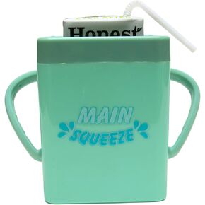 Mommy's Helper Juice Pal Insulated Juice Box Holder, Keeps Drinks Cold, Spill-Proof, Rubberized Handles, Dishwasher Safe, Adorable “Main Squeeze" Graphic, Ideal for Kids (Tidal Teal)