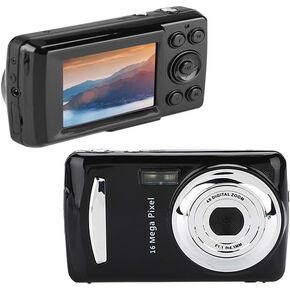 Mini Digital Camera, 720P 2.4" LCD Screen 4X Digital Zoom 16MP 30fps Video Camera Camcorder Support Memory Card for Kids Children Gift(Black)