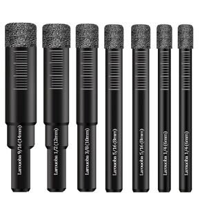 7PCS Dry Diamond Drill Bits Set, Diamond Core Drill Bits for Tile Ceramic Marble Porcelain Stone Glass Hard Materials (not for Wood) Round Shank 1/4, 5/16, 3/8, 1/2, 9/16 inch.