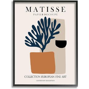 Stupell Industries Geometric Shapes Floral Botanicals Neutral Matisse Design, Design by Ros Ruseva